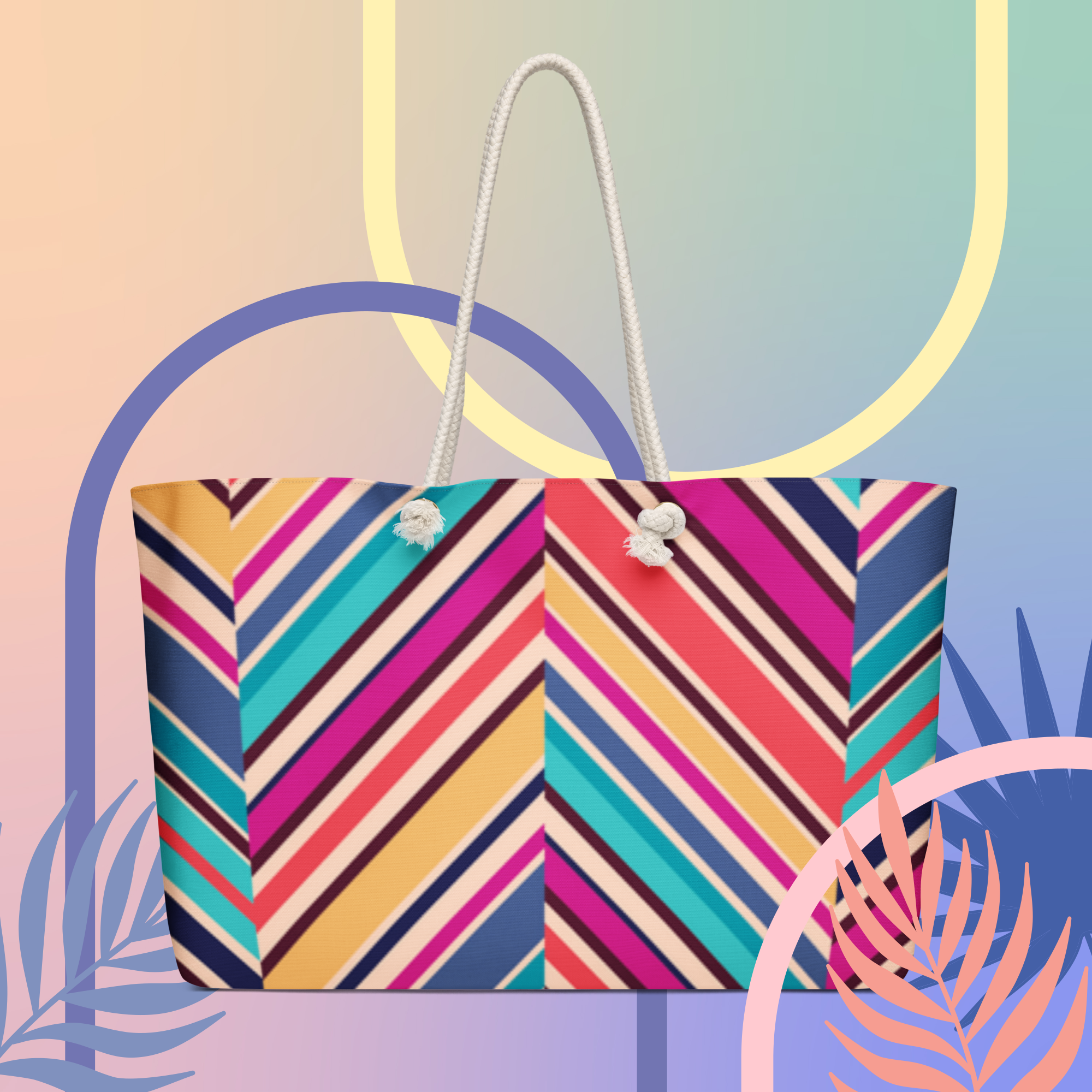 Signature Stripe Oversized weekender bag