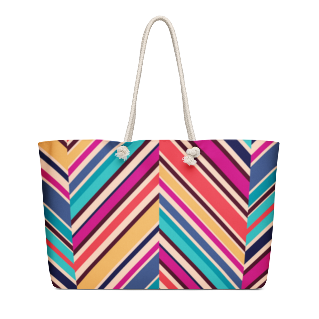 Signature Stripe Oversized weekender bag