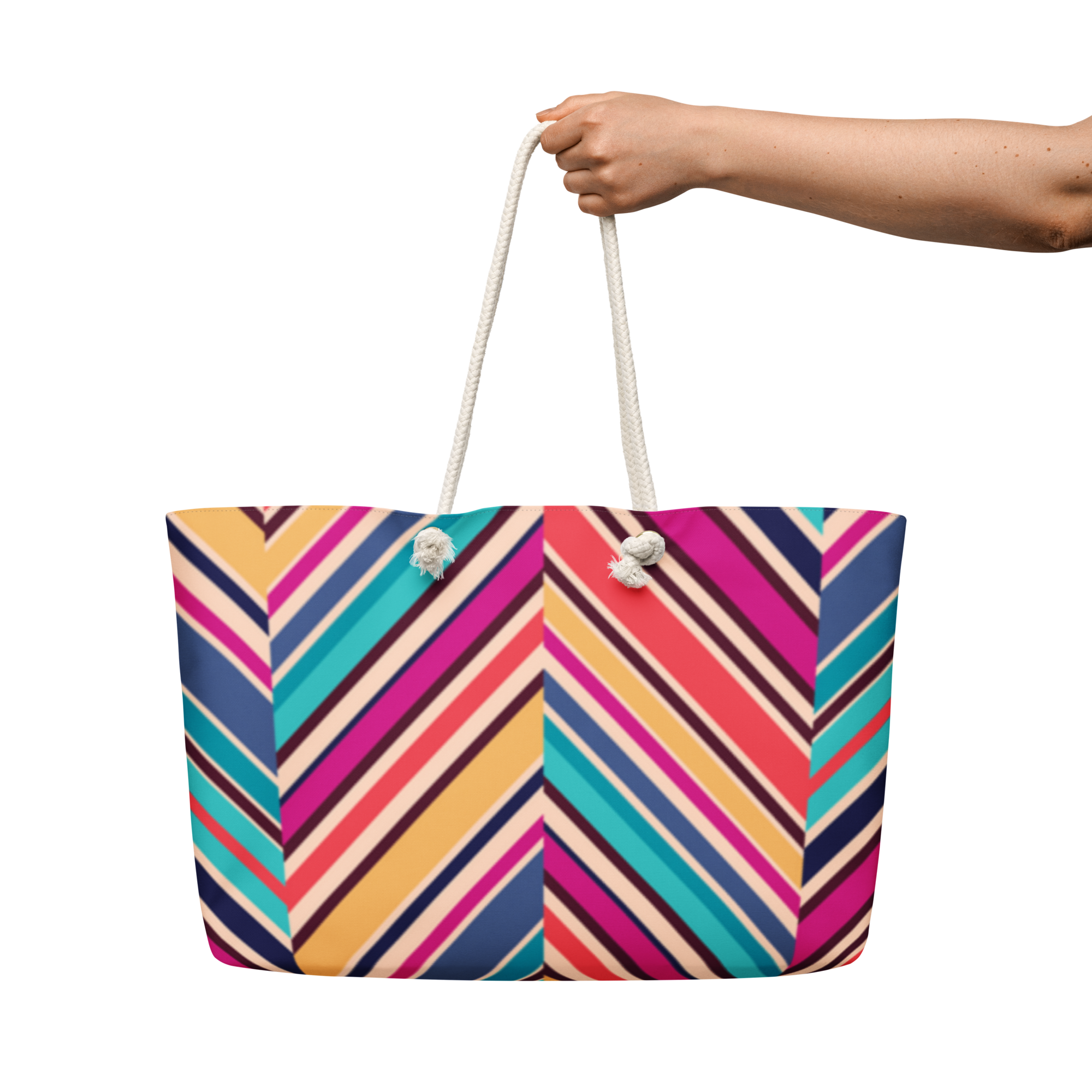 Signature Stripe Oversized weekender bag