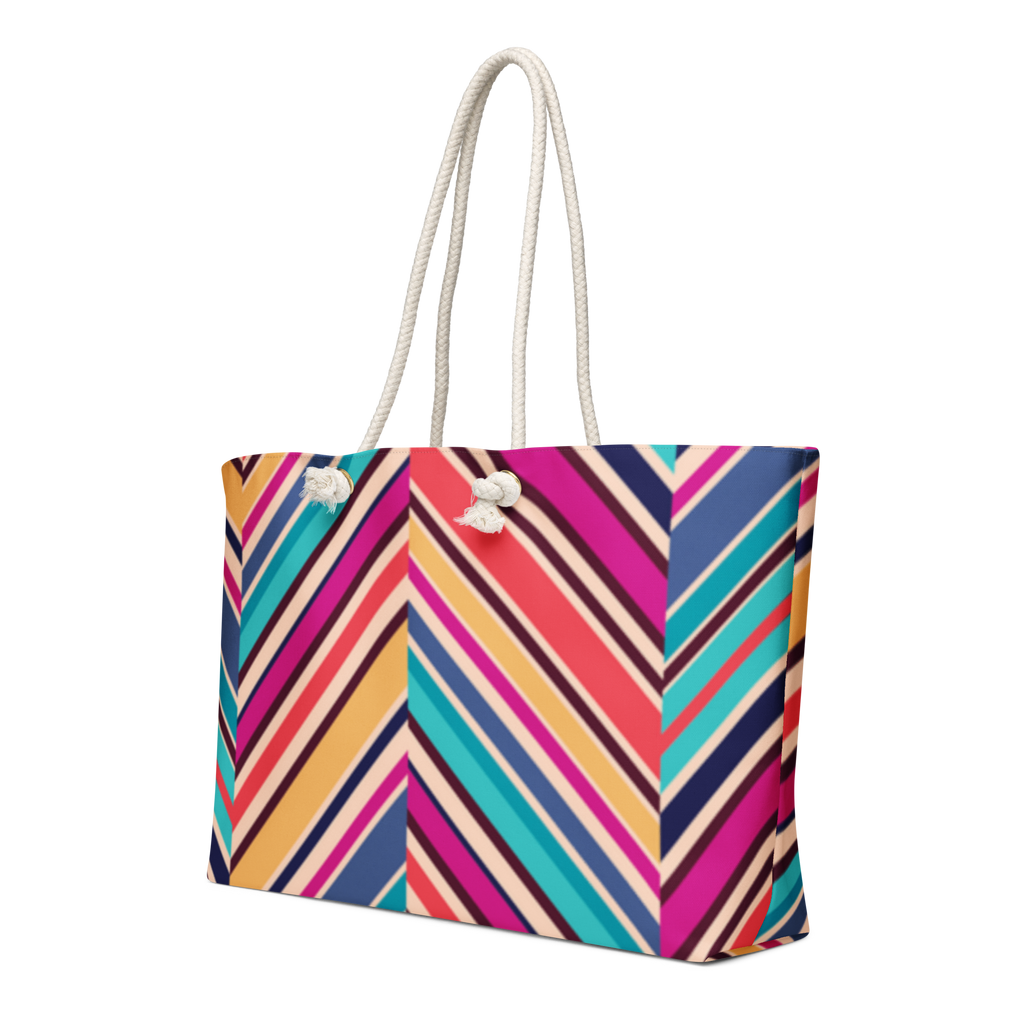 Signature Stripe Oversized weekender bag